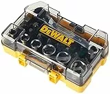Dewalt DT71516-QZ - Juego de 24 piezas con llaves de vaso y puntas de atornillar, Llaves de vaso hexagonales, Llave de carraca, Portapuntas, Puntas de 25mm, Giallo/Nero