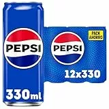 Pepsi regular Refresco de cola, pack de 12 latas de 330 ml, 3.96 litros en total