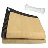 Red de Sombra,Malla Sombra con Ojales, Malla Sombreadora Jardin,Lona Sombra Exterior,Fácil de Colgar,Resistente a Los Rayos UV,Transpirable y Protector Solar,para Pérgola, Jardín (Marrón Claro-3x3m)