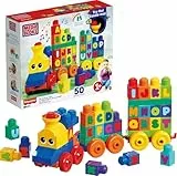 Mega Bloks Tren Musical ABC, Juguete de construcción para bebé +1 año (Mattel FWK22)
