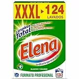 Elena Detergente para lavadora, adecuado para ropa blanca y de color, formato polvo - 124 dosis