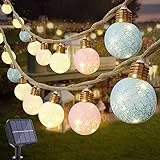 Qedertek Guirnaldas Luces Exterior Solares 6M 160 LED Guirnalda Luces Solar Impermeable, 8 Modes Interior y Exterior Cadena de Luces Solar para Jardín, Patio, Fiesta, Bodas Decoración (Blanco Calido)