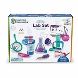 Learning Resources Laboratorio de Ciencias de Primaria (Rosa), Kit de experimentos científicos para niños con 10 experimentos, Juguetes de Stem de Preescolar, matraces, lupas para niños, 3+