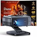【Auto Focus/Gira 360°】 Proyector, XIWBSY Proyector 4K Soporte WiFi Bluetooth 25000 Lumen Full HD 1080P, Projector Portatil Android Cine en casa/Viajes, App integrada/Puerto WAN/WiFi Miroir