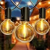 FIFlying Guirnalda Luces Exterior 8,8 M/29 FT G40 Guirnaldas de Luces Exterior con 12+1 LED, Guirnaldas Luces Exterior Enchufables Impermeable Blanco Cálido 2700 K, Adecuada para Jardín Patio Cafe Bod