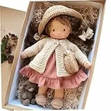Rag Doll con la caja de regalo 11x2x5 Ragdoll con sombrero bolso zapatos y más decoración lindos juguetes de muñecas de peluche para bebés y niños pequeños regalos de cumpleaños de Navidad ideales