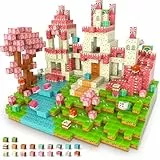 JONRRYIN 80 Piezas Bloques Magneticos Construccion Niños, 2.5CM Piezas Bloques de Construcción Magnéticos Castillo Rosa Magnetic Blocks Cubos Magneticos para Niños 4 5 6 7 8 9 10 Años