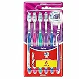 Colgate ZigZag Toothbrush Medium Pack of 6 - Value Pack Toothbrush for Deep Cleaning