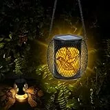 Farolillos Solares Exterior, 2 Piezas Colgantes Lamparas Solares Exterior, IP65 Impermeable Linterna Solar para Jardín Patio Terraza Balcón Camping Decoracion - Colibrí