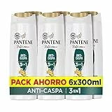 Pantene Champú Anticaspa + Acondicionador + Tratamiento 3en1 Nutri Pro-V, para todo tipo de cabello, 6x300 ML