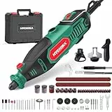 HYCHIKA - Kit de herramientas rotativas con afilador de motosierra, herramienta giratoria con cable de 150 W, 7 velocidades variables, 10000-33000 RPM con 167 accesorios, para lijado, pulido, corte