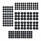 Relaxdays Pack 189 Almohadillas Antideslizantes Adhesivas, Topes Patas Sillas 4 Tamaños, Goma EVA, Negro