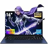 NAIKLULU 16 Pulgadas Pc Ordenador Portatil Computadora 2025, 13th Gen Twin Lake Processor N150(1,2 a 3,6GHz) Laptop, RAM 16GB SSD 1TB Notebook, Teclado Completo Retroiluminado, 1920x1200P/Webcam
