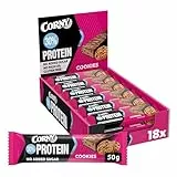 Barritas de Proteínas, Corny Protein,Chocolate y Cookies,13,5 gr de Proteínas, 0% Azúcares Añadidos, Ayudan al Desarrollo y Recuperación de la Masa Muscular - Pack de 18x50 g Taste the Power