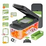 Ibergrif M524-7 Cortador de Verdura, Picador de Verduras con Contenedor de Alimentos Apto para Microondas, 6 en 1 Vegetable Chopper, Mandolina de Cocina Profesional para Cortar Verduras y Frutas