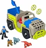 Fisher-Price Imaginext Jurassic World Camión transporta Dinosaurios Set de Juego con Coche, Figura y 3 Dinosaurios, Juguete +3 años (Mattel HRK69)