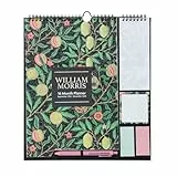 Calendario pared 2025 2026 William Morris - Organizador semanal Familiar : Planificador mensual 2025 2026 | Incluye Pegatinas, Notas Adhesivas y Cuelga Fácil [16 MESES]