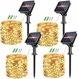 [4 Pack] Guirnalda Luces Exterior Solares, 80 LED Luces Exterior Jardin 8 Modos, Guirnaldas Solar Decoracion para Navidad, Terraza, Fiestas, Bodas, árbol, Patio, Jardines, Festivales