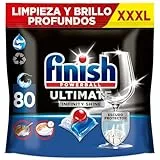 Finish Powerball Ultimate Infinity Shine, pastillas para el lavavajillas con poder quitagrasas y protección del cristal, 80 pastillas