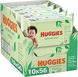 Huggies Toallitas Natural Care para Bebé, 99% Agua y con Aloe Vera, 560 toallitas (10 packs de 56 toallitas)