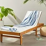 Amazon Basics Toalla de playa y piscina, de rizo 100 % algodón, suave y absorbente, Paquete de 2, (76 x 152 cm), Azul Claro
