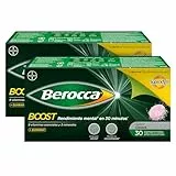 Berocca Boost Comprimidos Efervescentes, Complejo de Vitaminas y Minerales con Cafeína y Guaraná Natural, para una Ayuda Rápida en el Rendimiento Mental y Físico, Formato Ahorro 2 x 30 (60)