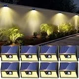 nipify 8 Paquete Luz Solar Exterior con Sensor de Movimiento, 3 Modos Luce Solar Exteriors, IP65 Impermeable Focos Solares Exterior para Jardín, Garaje, Patio,Caminos