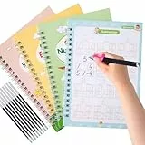 Cuadernos Reutilizables Caligrafia Escritura de Caligrafía para Niños Cuadernos Mágicos Reutilizables para Aprender a Escribir Leer Suma y Resta de Niños 3 4 5 6 7 8 Años