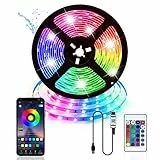 Vinmooog Tira LED rgb luces led habitacion 5M luz led,led tv tiras led USB 5050 16Colores Sincronización de Música Bluetooth con Inteligente Control de APP para TV Fiesta Bar y Pasillo