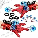2 Set Juegos de Guantes de Lanzador, Guante Hero Launcher, Guantes Lanzadores de Arañas, Guantes Spider, Lanzador de Héroes Guante para Juegos Infantiles, Fiestas de Cosplay