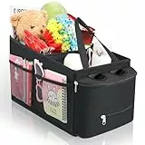 Romon Organizador Asiento Coche, Organizadores de Asiento de Automóvil para Asiento Delantero o Trasero, Organizadors Coche Niños con Portavasos, Compartimentos de Almacenamiento para Juguetes Libros