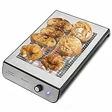 Cecotec Tostador Plano Horizontal Turbo Easy Toast Inox. 900 W de Potencia en 6 Niveles, 3 Resistencias de Cuarzo, Bandeja Recogemigas, Hueco Recogecables, Acabados en Acero Inoxidable