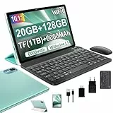 fezawio Tablet 10 Pulgadas Android 14, 20GB RAM + 128GB ROM (TF 1TB), Octa-Core, Tablet con Teclado y Raton -Verde