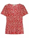 Springfield Nueva Camisa De Estructura con Bordado De Árboles, Rojo, XL