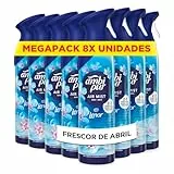 Ambipur Despertar Primaveral Ambientador En Spray 185ml x 8, Con Una Fragancia El Doble De Duradera Que Elimina Olores Y Deja Un Aroma Fresco Y Ligero, El paquete puede variar