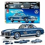 Mattel Brick Shop Hot Wheels Premium Series , juego de construcción Mercedes-Benz 300 SL. 1600 piezas, detalles realistas y piezas metálicas, para adultos coleccionistas, HWW25