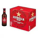Damm - Cerveza Estrella Damm, Caja de 12 Botellas 25cl | Cerveza Lager Mediterránea, Receta Original 1876, 100% Ingredientes Naturales, en Botellín