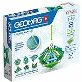 Geomag - Paneles Clásicos de 52 Piezas - Bloques de Construcción Magnéticos para Niños - Green Line - Juguetes Educativos de Plástico 100% Reciclado