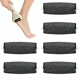 6 cabezales eléctricos de repuesto para limas de pie Scholl Velvet Smooth de repuesto, piedra pómez para pies, pedicura, removedor de piel dura, cabezales compatibles con limas de pie, color negro