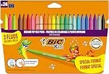 BIC Kids - Kid Couleur Rotuladores Punta Media, 24 Count (Pack of 1), Pack especial, Colores Surtidos