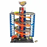 Hot Wheels City Mega Garaje, Pista de Coches de Juguete con Almacenamiento de vehículos (Mattel HFH03)