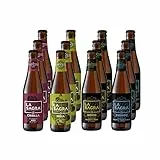 La Sagra - Pack degustación de cervezas Gourmet - Estilos: Tostada, IPA, Barley Wine y Triple Ale - Caja de 12 botellas de 330 ml - Total: 3960 ml