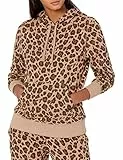 Amazon Essentials Sudadera con Capucha y Corte Regular de Felpa Francesa (Disponible En Tallas Grandes) Mujer, Camel Leopardo, M