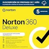 Norton 360 Deluxe 2025 |Antivirus 5 Dispositivos|1 año con renovación automática| Descarga digital