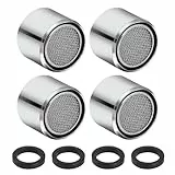 Diffaxy 4 unidades de aireadores M22 para grifos de cocina, filtro de grifo con carcasa de latón cromado, rosca interior, ahorro de agua, para baño, cocina