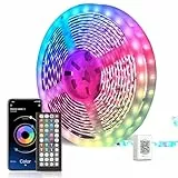 Tiras LED 30M, Luces LED 5050 RGB con Mando a Distancia de Teclas y Control Bluetooth,16 Millones de Colores Sincronización con Ritmo de Música, Luces LED para Habitación,Boda,Fiesta,Navidad