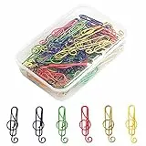 50 Pcs Clips de Papel de Metal, Lindos Clips de Papel de 6 Colores con Forma Nota Musical, Clips Oficina Nota Musical pinzas Papeleria para regalo profesora Libro Memorándum Diario Papel Póster Foto