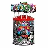 Caramelos Cerdán - Piruletas Zombie LokoPop Pintalenguas de Sabores Variados | Tarro de 200 Unidades | Caramelos Sin Gluten ni Alérgenos | Ideal para Fiestas, Eventos y Cumpleaños