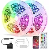 WEILY Luces LED Habitacion 10M, Bluetooth 5050 RGB Tira LED Luz, Controladas por APP, IR Control Remoto y Controlador,16 Milliones de Colores,21 Modo para DIY TV, Fiesta, Decoración del Hogar 12V
