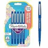 Paper Mate Flair rotuladores de punta de fieltro | punta mediana (0,7 mm) | azul | 5 unidades